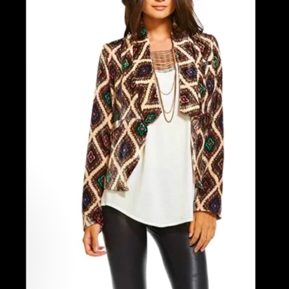 Chaser Velvet Paisley Diamond Blazer